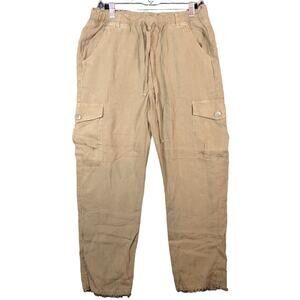 Chelsea & Violet Womens Pants Green Pull On Cargo Elastic Waist Paperbag M